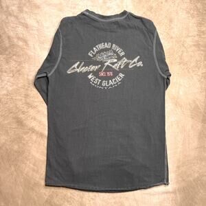 Vintage 90s Flat Head Lake Glacier Raft Montana Long Sleeve Shirt Skater Indie